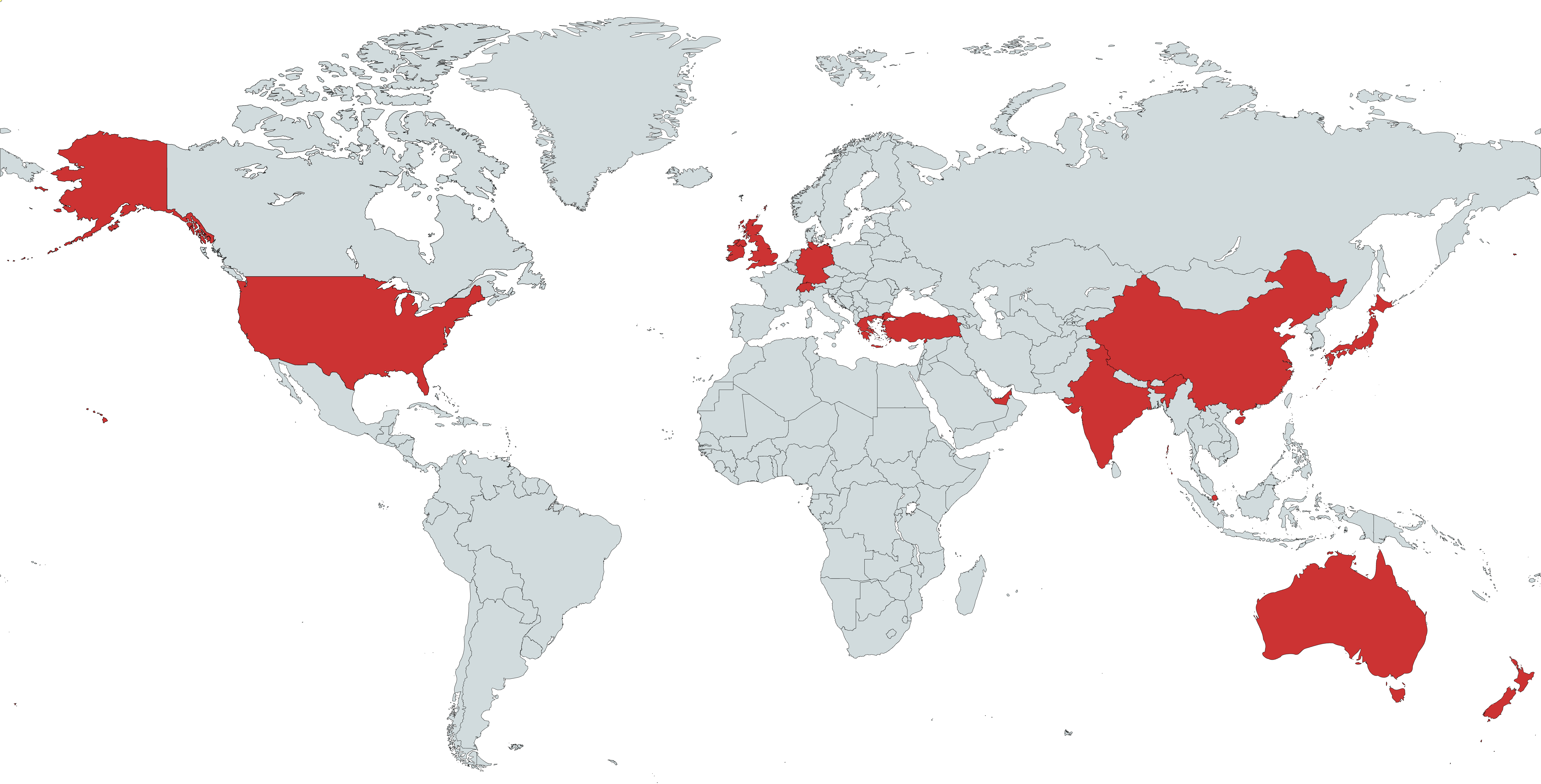 Map of GeoInstinct's Clients and Projects